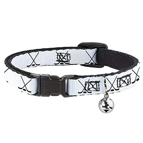 Buckle-Down Hockeyschläger und Puck, Breakaway-Katzenhalsband mit Glöckchen, Kunststoffclip, leicht verstellbar, 21,6 cm bis 30,5 cm - 1,3 cm breit Buckle-Down Hockeyschläger und Puck, Breakaway-Katzenhalsband mit Glöckchen, Kunststoffclip, leicht verstellbar, 21,6 cm bis 30,5 cm - 1,3 cm breit von Buckle-Down