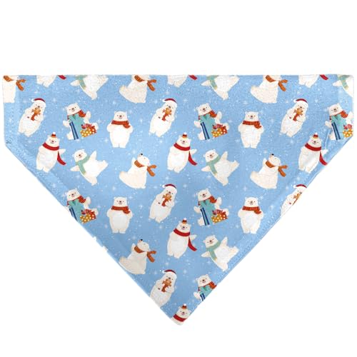Buckle-Down Holiday Polar Bear Poses Halstuch zum Reinschlüpfen, Babyblau von Buckle-Down