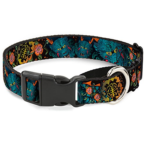 Buckle-Down "Honor C/U Schwarz Martingale Hundehalsband, 3,8 cm X 40,6–58,4 cm/mittel von Buckle-Down
