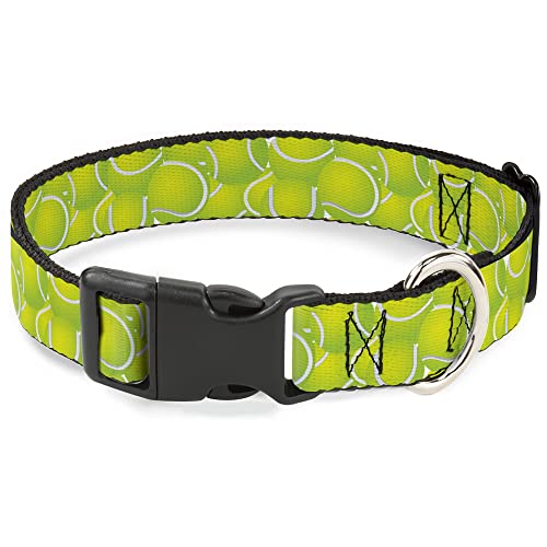 Buckle-Down Hundehalsband, Kunststoffclip, Tennisbälle, gestapelt, 28,9 bis 43,2 cm, 2,5 cm breit von Buckle-Down