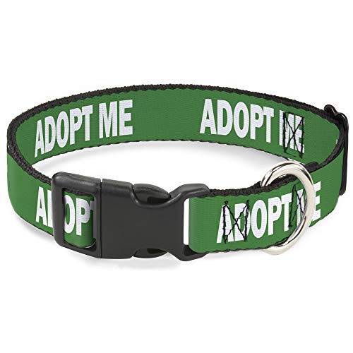 Buckle-Down Hundehalsband, Kunststoffclip, Zitat "Adopt Me", 33 bis 45,7 cm, 3,8 cm breit, Grün / Weiß Buckle-Down Hundehalsband, Kunststoffclip, Zitat "Adopt Me", 33 bis 45,7 cm, 3,8 cm breit, Grün / Weiß von Buckle-Down