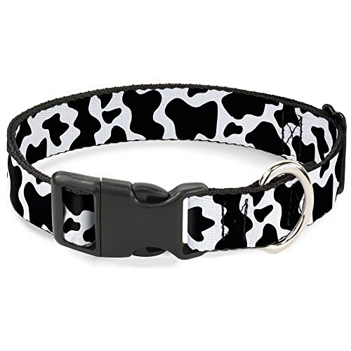 Buckle-Down Hundehalsband, Kunststoffschnalle, Kuhmuster-Druck, 17,8 bis 21,6 cm, 1,3 cm breit, Weiß / Schwarz Buckle-Down Hundehalsband, Kunststoffschnalle, Kuhmuster-Druck, 17,8 bis 21,6 cm, 1,3 cm breit, Weiß / Schwarz von Buckle-Down
