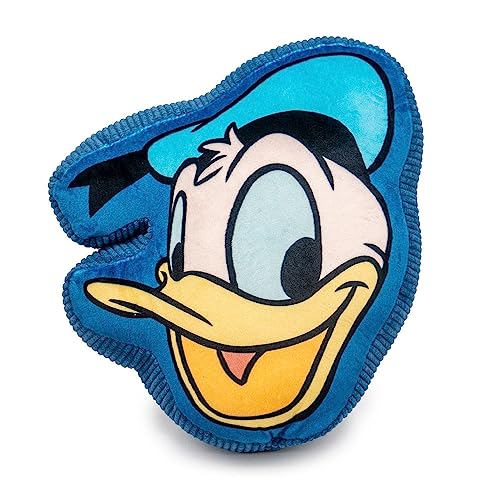 Buckle-Down Hundespielzeug, Disney, Plüsch-Quietschelement, Donald-Ente, lächelndes Gesicht, 22,9 x 24,1 cm, Blau von Buckle-Down