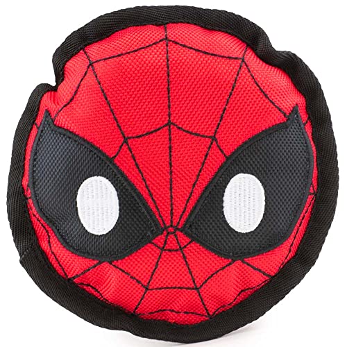 Buckle-Down Hundespielzeug Marvel Ballistic Squeaker Spiderman Gesicht Rot Schwarz Weiß von Buckle-Down