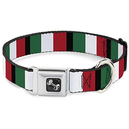 Buckle-Down Dog Collar Seatbelt Buckle Italy Flags, Multicolor, 1" Wide - Fits 15-26" Neck - Large (DC-W30904-L) von Buckle-Down