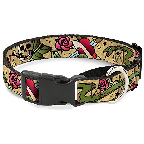 Buckle-Down "Live Hard Die Young Tan Martingale Hundehalsband, 2,5 cm X 22,9–38,1 cm/klein Buckle-Down "Live Hard Die Young Tan Martingale Hundehalsband, 2,5 cm X 22,9–38,1 cm/klein von Buckle-Down