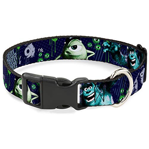 Buckle-Down Plastic Clip Collar - Monsters University Sully & Mike Poses/GRRRRR! - 1" Wide - Fits 11-17" Neck - Medium von Buckle-Down