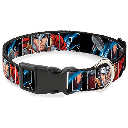 Buckle-Down Plastic Clip Collar - Thor Poses/Hammer - 1" Wide - Fits 9-15" Neck - Small Buckle-Down Plastic Clip Collar - Thor Poses/Hammer - 1" Wide - Fits 9-15" Neck - Small von Buckle-Down