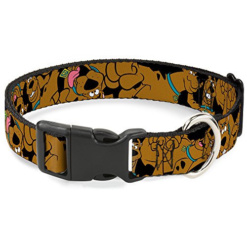 Buckle-Down Scooby DOO Stacked Closeup Black Plastic Clip Collar, Large/15-26 von Buckle-Down