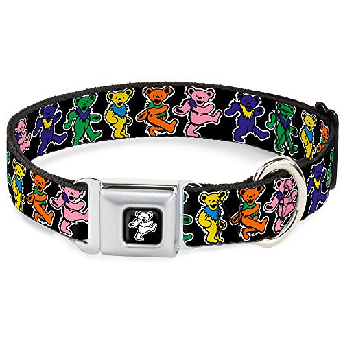 Buckle-Down Seatbelt Buckle Dog Collar - Dancing Bears Black/Multi Color - 1.5" Wide - Fits 16-23" Neck - Medium von Buckle-Down