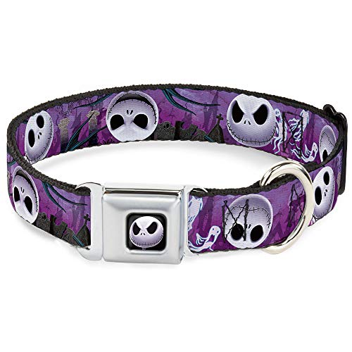 Buckle-Down Seatbelt Buckle Dog Collar - Jack Expressions/Ghosts in Cemetery Purples/Grays/White - 1.5" Wide - Fits 16-23" Neck - Medium Buckle-Down Seatbelt Buckle Dog Collar - Jack Expressions/Ghosts in Cemetery Purples/Grays/White - 1.5" Wide - Fits 16-23" Neck - Medium von Buckle-Down
