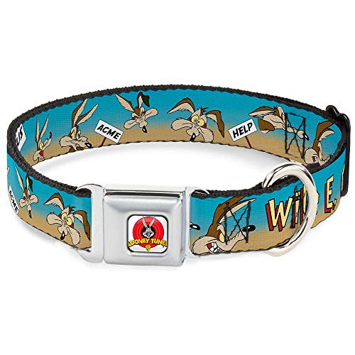 Buckle-Down Seatbelt Buckle Dog Collar - Wile E. Coyote Expressions/Signs Desert - 1.5" Wide - Fits 16-23" Neck - Medium von Buckle-Down
