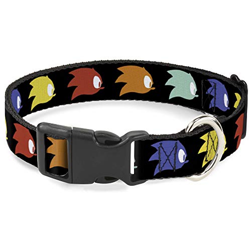 Buckle-Down "Sonic Mania Sonic Profil Icon Schwarz/Multicolor Breakaway Katzenhalsband, 1/5,1 cm X 15,2–22,9 cm/klein von Buckle-Down