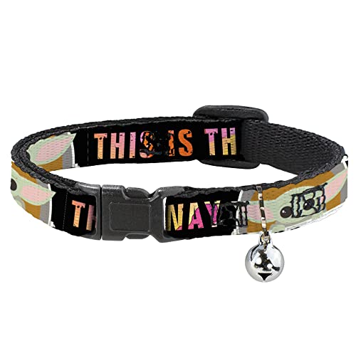 Buckle-Down Star Wars Katzenhalsband, Breakaway-Halsband mit Glöckchen, Star Wars The Child Chibi Pose This is The Way, 21,6 cm bis 30,5 cm, 1,3 cm breit von Buckle-Down