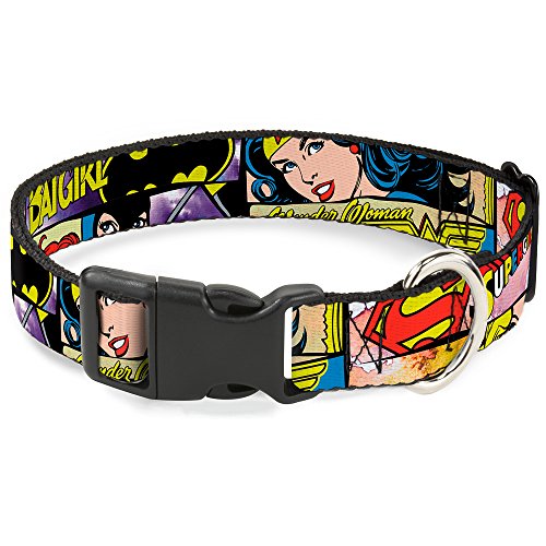 Buckle Down Superheroines Wonder Woman/Supergirl///Batgirl Kunststoff Clip Halsband von Buckle-Down