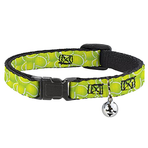 Buckle-Down Tennisbälle, gestapelt, Breakaway-Katzenhalsband mit Glöckchen, Kunststoffclip, leicht verstellbar, 21,6 cm bis 30,5 cm - 1,3 cm breit Buckle-Down Tennisbälle, gestapelt, Breakaway-Katzenhalsband mit Glöckchen, Kunststoffclip, leicht verstellbar, 21,6 cm bis 30,5 cm - 1,3 cm breit von Buckle-Down