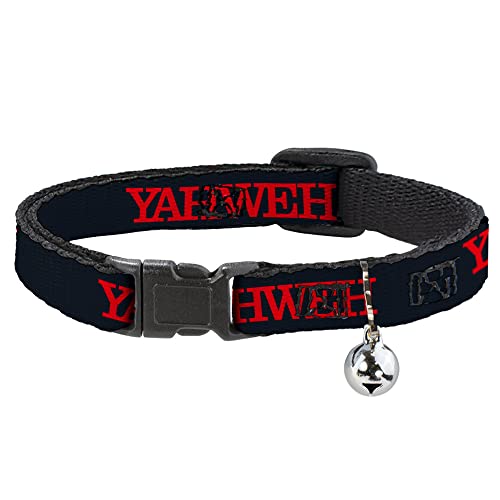 Buckle-Down Yahweh Katzenhalsband mit Glöckchen, Kunststoffclip, leicht verstellbar, 21,6 cm bis 30,5 cm - 1,3 cm breit, Schwarz / Rot Buckle-Down Yahweh Katzenhalsband mit Glöckchen, Kunststoffclip, leicht verstellbar, 21,6 cm bis 30,5 cm - 1,3 cm breit, Schwarz / Rot von Buckle-Down