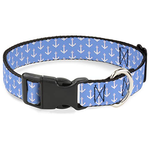 Buckle-Down bac-w30178-nl Breakaway Katzenhalsband, 1/5,1 cm breit – passt 22,9–38,1 cm Nacken – Groß, Anker von Buckle-Down