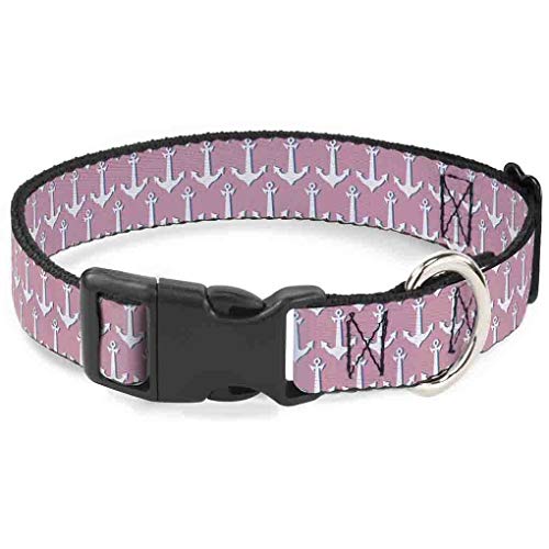 Buckle-Down bac-w30180-nl Breakaway Katzenhalsband, 1/5,1 cm breit – passt 22,9–38,1 cm Nacken – Groß, Anker von Buckle-Down