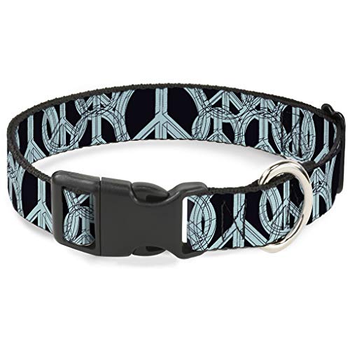 Buckle-Down bac-w31617-ns Breakaway Katzenhalsband, 1/5,1 cm breit – passt 15,2–22,9 cm Nacken – Kleine, Peace von Buckle-Down