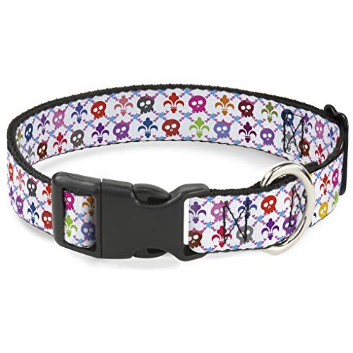 Buckle-Down bac-w31901-nl Breakaway Katzenhalsband, 1/5,1 cm breit – passt 22,9–38,1 cm Nacken – Groß, Skulls von Buckle-Down