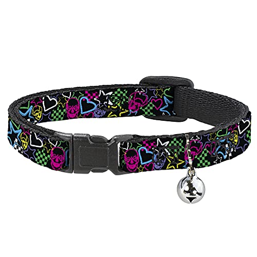Buckle-Down bac-w31924-nm Breakaway Katzenhalsband, 1/5,1 cm breit – passt 20,3–30,5 cm Nacken – Medium, Skulls von Buckle-Down
