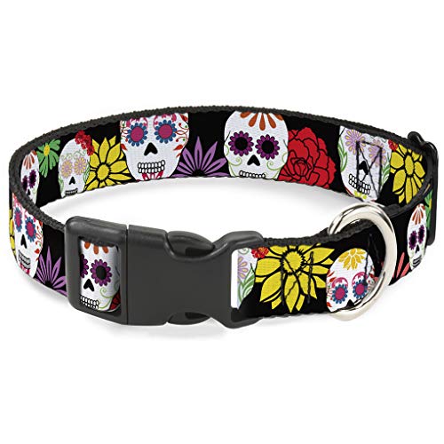 Buckle-Down bac-w34215-ns Breakaway Katzenhalsband, 1/5,1 cm Wide-fits 15,2–22,9 cm Neck-small, Sugar Skulls von Buckle-Down