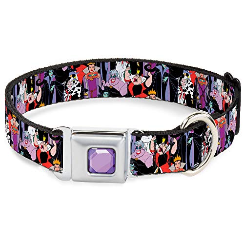 Buckle-Down Hundehalsband, Sicherheitsgurt-Schnalle, 5 Disney-Bösewichte, gestapelt, 40,6 bis 58,9 cm, 3,8 cm breit Buckle-Down Hundehalsband, Sicherheitsgurt-Schnalle, 5 Disney-Bösewichte, gestapelt, 40,6 bis 58,9 cm, 3,8 cm breit von Buckle-Down
