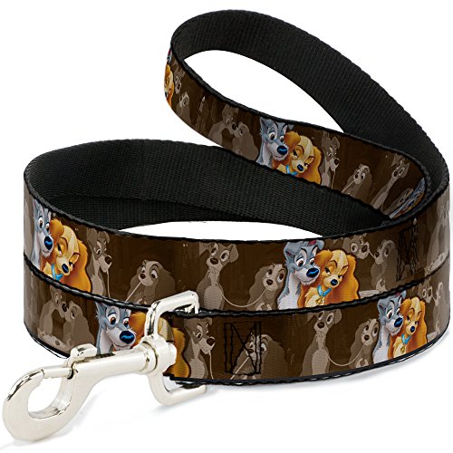 Buckle-Down DL-6FT-WDY372-N Haustier-Leine, Frauen und Tramp, 2 Posen, Spaghetti-Kuss-Szene, Braun, 1,8 m L-1/2 W Buckle-Down DL-6FT-WDY372-N Haustier-Leine, Frauen und Tramp, 2 Posen, Spaghetti-Kuss-Szene, Braun, 1,8 m L-1/2 W von Buckle-Down