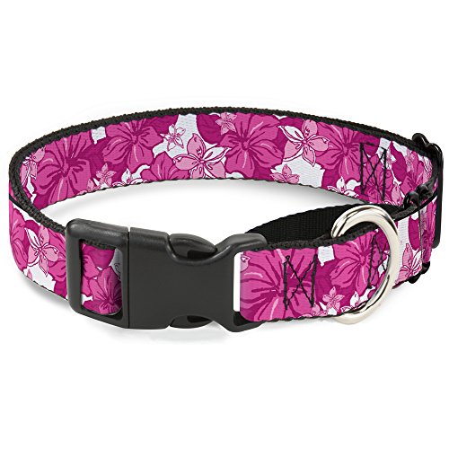 Buckle-Down mgc-w30872-l Hibiskus Collage weiß/pink Martingale Hundehalsband, groß von Buckle-Down