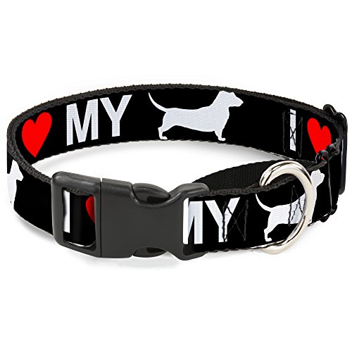Buckle-Down mgc-w30969-m Ich Herz My Wiener Hund Silhouette schwarz/weiß/rot Martingale Hundehalsband, Medium Buckle-Down mgc-w30969-m Ich Herz My Wiener Hund Silhouette schwarz/weiß/rot Martingale Hundehalsband, Medium von Buckle-Down