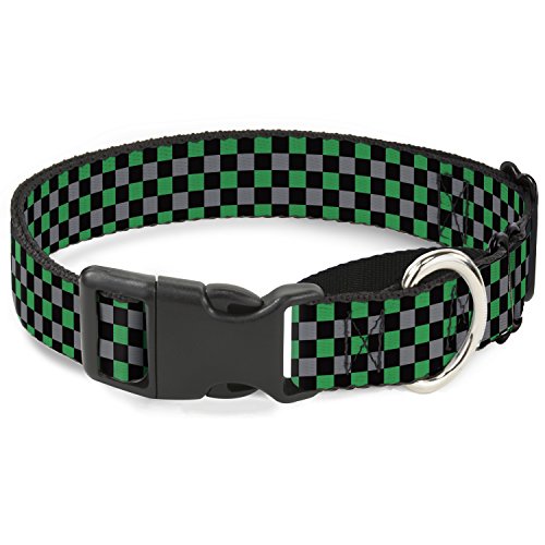 Buckle-Down mgc-w31386-wl Mini Checker schwarz/grau/3 grün Martingale Hundehalsband, groß von Buckle-Down