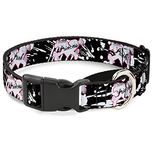 Buckle-Down mgc-w31683-s Punk Prinzessin Herz & Kreuz Knochen mit Splatter-Hundehalsband, schwarz/weiß, klein Buckle-Down mgc-w31683-s Punk Prinzessin Herz & Kreuz Knochen mit Splatter-Hundehalsband, schwarz/weiß, klein von Buckle-Down