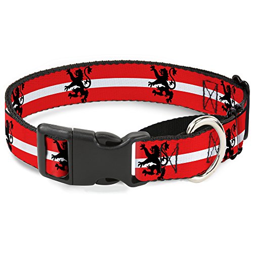 Buckle-Down mgc-w31823-wl Lion Rampant Repeat/Streifen rot/weiß/schwarz Martingale Hundehalsband, groß von Buckle-Down