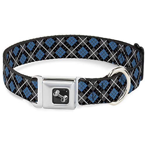 Buckle Down pc-w30101-nl Argyle Schwarz/Grau/Türkis Kunststoff Clip Halsband von Buckle-Down