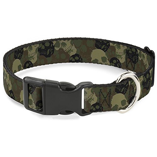 Buckle-down, Camouflage, Totenkopf-Design, mit Clip, 1 Neck-small Wide-fits 9–15 von Buckle-Down