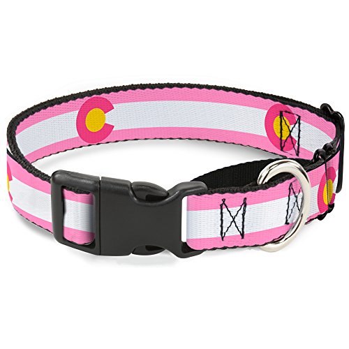 Buckle-down Colorado flags5 Repeat, Martingale Hundehalsband, 3,8 cm, Gelb/Rosa/Weiß/18–32 ', groß Buckle-down Colorado flags5 Repeat, Martingale Hundehalsband, 3,8 cm, Gelb/Rosa/Weiß/18–32 ', groß von Buckle-Down
