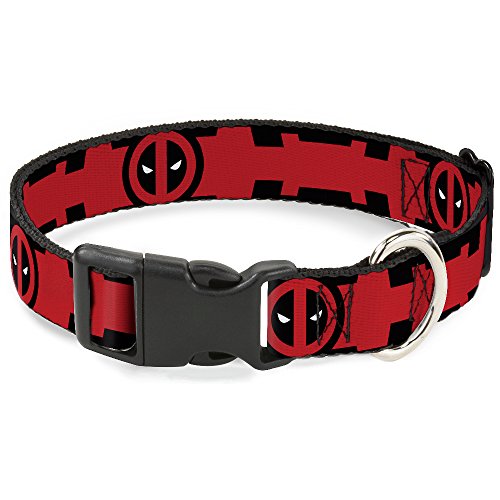Buckle-down Deadpool-Logo, Stripe2, aus Kunststoff, Schwarz/Rot/Weiß, 13 cm/s von Buckle-Down