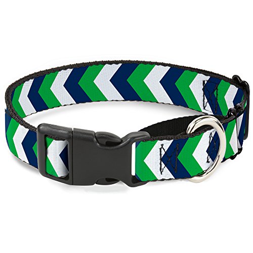 Buckle-down Wide-fits von Martingale Hundehalsband, Weiß/Grün/Dunkelblau, 1–15–26 Neck-Large Buckle-down Wide-fits von Martingale Hundehalsband, Weiß/Grün/Dunkelblau, 1–15–26 Neck-Large von Buckle-Down