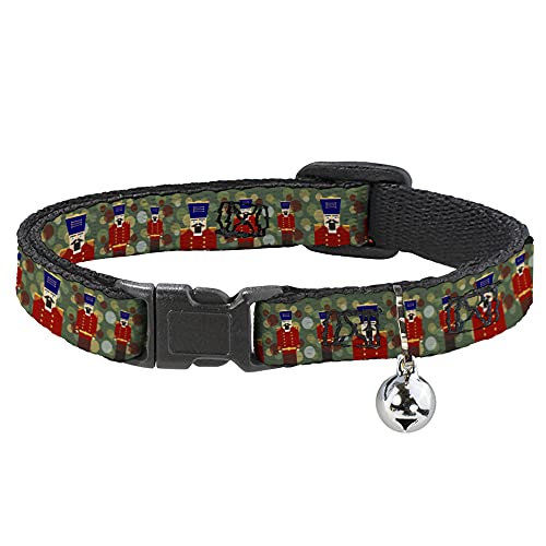 Cat Collar Breakaway Christmas Nutcracker Polka Dots Greens Gold Red 8 to 12 Inches 0.5 Inch Wide von Buckle-Down
