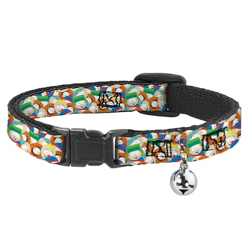 Comedy Central Katzenhalsband, Breakaway-Halsband mit Glöckchen, South Park Boys Expressions gestapelt, 21,6 bis 30,5 cm, 1,3 cm breit von Buckle-Down