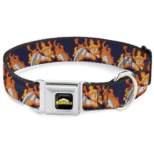 Crunchyroll Hundehalsband, Metall-Sicherheitsgurtschnalle, My Hero Academia Flame Hero Endeavor Pose, Blau, 33 bis 43 cm, 3,8 cm breit Crunchyroll Hundehalsband, Metall-Sicherheitsgurtschnalle, My Hero Academia Flame Hero Endeavor Pose, Blau, 33 bis 43 cm, 3,8 cm breit von Buckle-Down