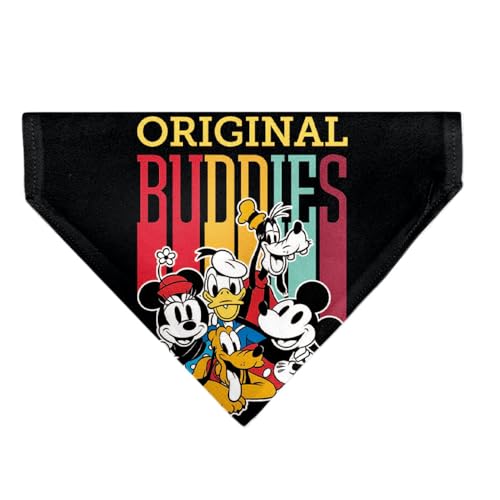 Disney Pet Bandana Disney Fab Five Original Buddies Group Pose Black Slip On Collar Bandana Only von Buckle-Down