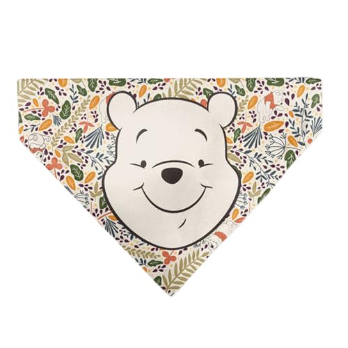 Buckle-Down Disney Haustier-Halstuch, Motiv: Winnie Puuh, lächelndes Gesicht, Laub-Collage, mehrfarbig, zum Hineinschlüpfen von Buckle-Down