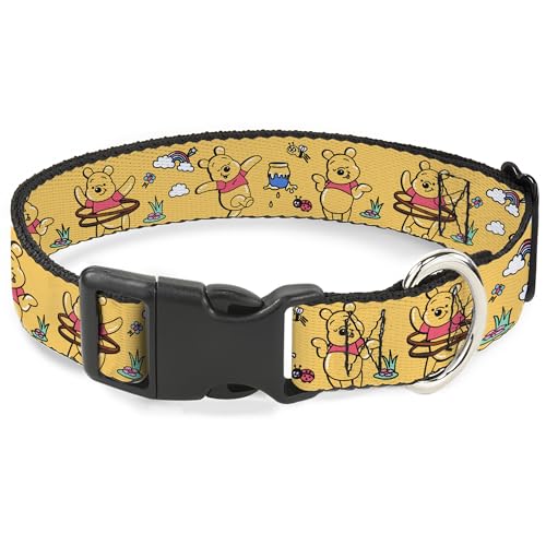 Disney Hundehalsband, Kunststoffschnalle, Winnie Puuh Happy Poses Goldgelb, 28,9 bis 41,5 cm breit Disney Hundehalsband, Kunststoffschnalle, Winnie Puuh Happy Poses Goldgelb, 28,9 bis 41,5 cm breit von Buckle-Down