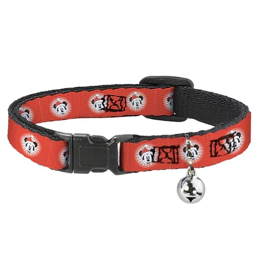 Disney Katzenhalsband, Breakaway-Halsband mit Glocke, Weihnachtsfeiertag, Mickey-Maus-Gesicht, Starburst, Rot, 21,6 bis 30,5 cm, 1,3 cm breit Disney Katzenhalsband, Breakaway-Halsband mit Glocke, Weihnachtsfeiertag, Mickey-Maus-Gesicht, Starburst, Rot, 21,6 bis 30,5 cm, 1,3 cm breit von Buckle-Down