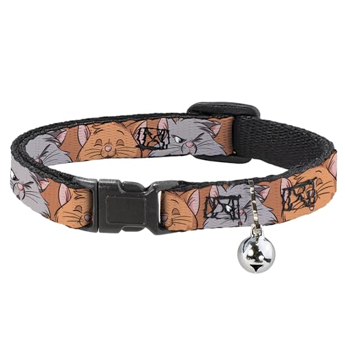 Disney Katzenhalsband, Breakaway-Halsband mit Glöckchen, Aristocats Toulouse und Berlioz Klavierpose und Musiknoten, 21,6 bis 30,5 cm, 1,3 cm breit Disney Katzenhalsband, Breakaway-Halsband mit Glöckchen, Aristocats Toulouse und Berlioz Klavierpose und Musiknoten, 21,6 bis 30,5 cm, 1,3 cm breit von Buckle-Down