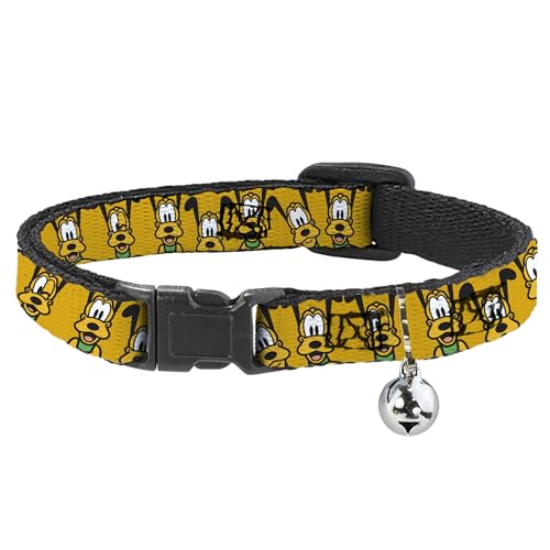 Disney Katzenhalsband, Breakaway-Halsband mit Glöckchen, Disney Pluto Expressions, Orange, 21,6 bis 30,5 cm, 1,3 cm breit Disney Katzenhalsband, Breakaway-Halsband mit Glöckchen, Disney Pluto Expressions, Orange, 21,6 bis 30,5 cm, 1,3 cm breit von Buckle-Down