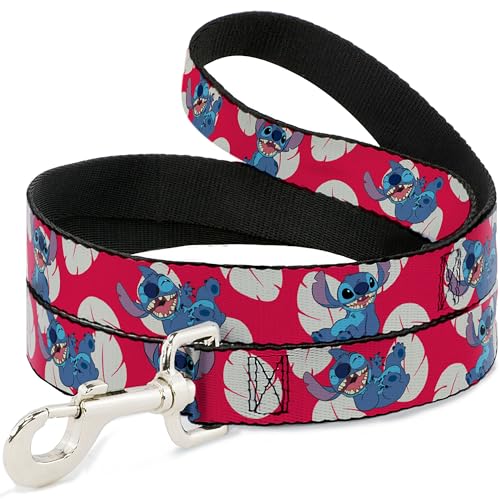 Disney Langlebige und stilvolle Hundeleine mit Schnappverschluss, Lilo Stitch 4 Posen, Lilo Dress Leaves, 1,8 m lang, 3,8 cm breit von Buckle-Down