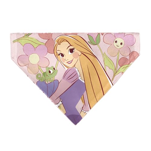 Disney Pet Bandana Tangled Rapunzel and Pascal Flowers Pose Pink Slip On Collar Bandana Only von Buckle-Down